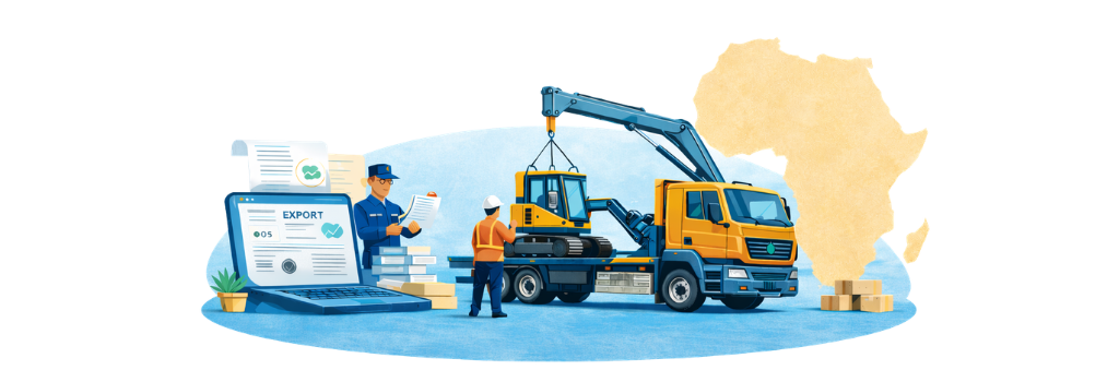 Ilustrace exportu těžké techniky