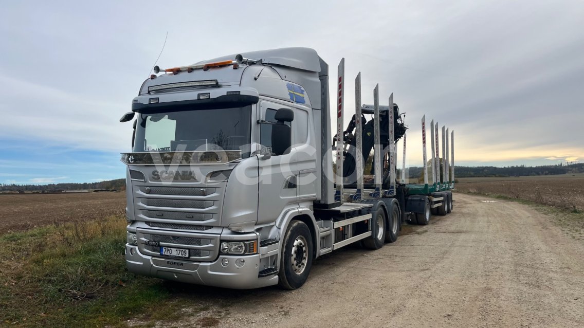 Online aukce: SCANIA  R 580 V8 6X4 + HR PALFINGER EPSILON M120Z79 + DOLL A135