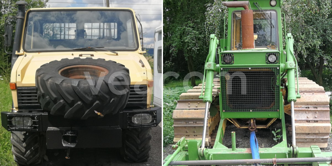 Online aukce: MB  UNIMOG 424 + buldozer LANCIER KV 15
